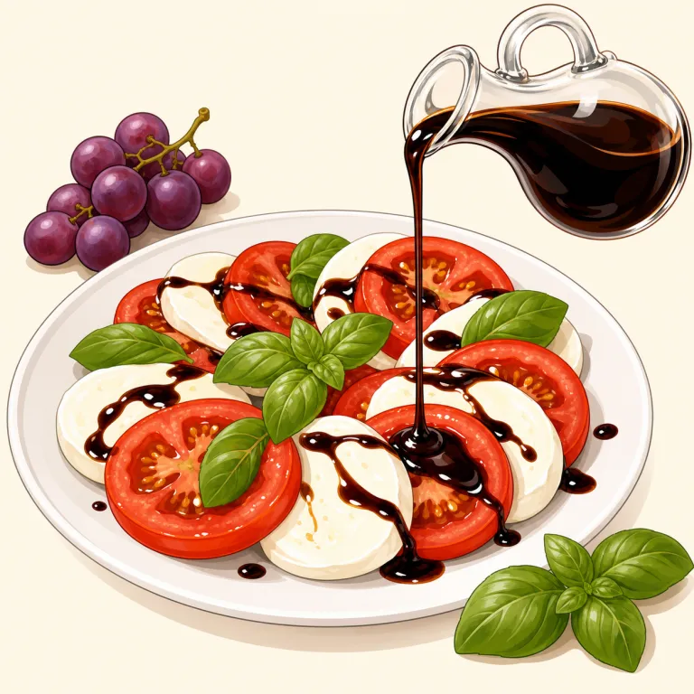 balsamic（バルサミコ酢の、バルサミコ風味の・形容詞）の覚え方イラスト — まず `balsamic vinegar` をひとかたまりで覚えるのが近道