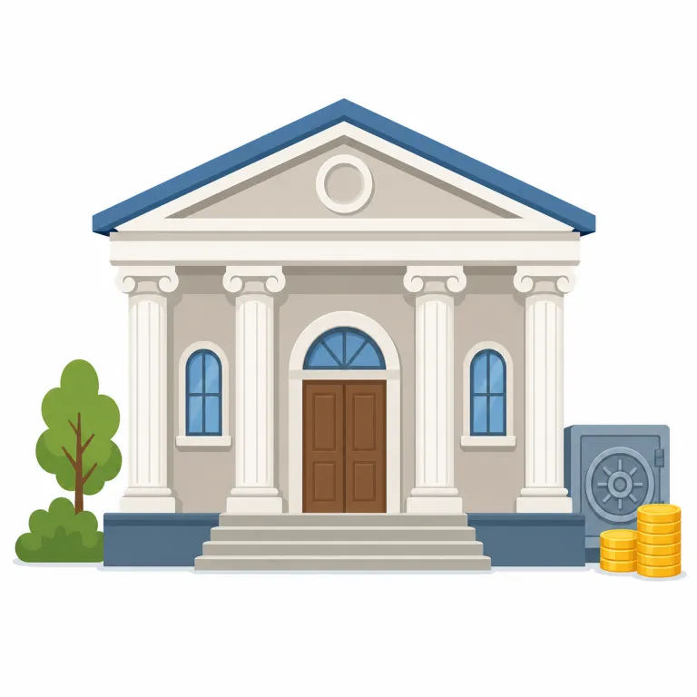 bank（銀行・名詞）の覚え方イラスト — お金の流れを管理する「窓口」として覚えると自然です