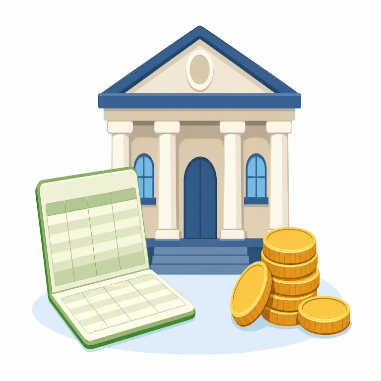 bank account（銀行口座・名詞）の覚え方イラスト — account は「記録して管理する単位」という感覚で押さえると覚えやすいです