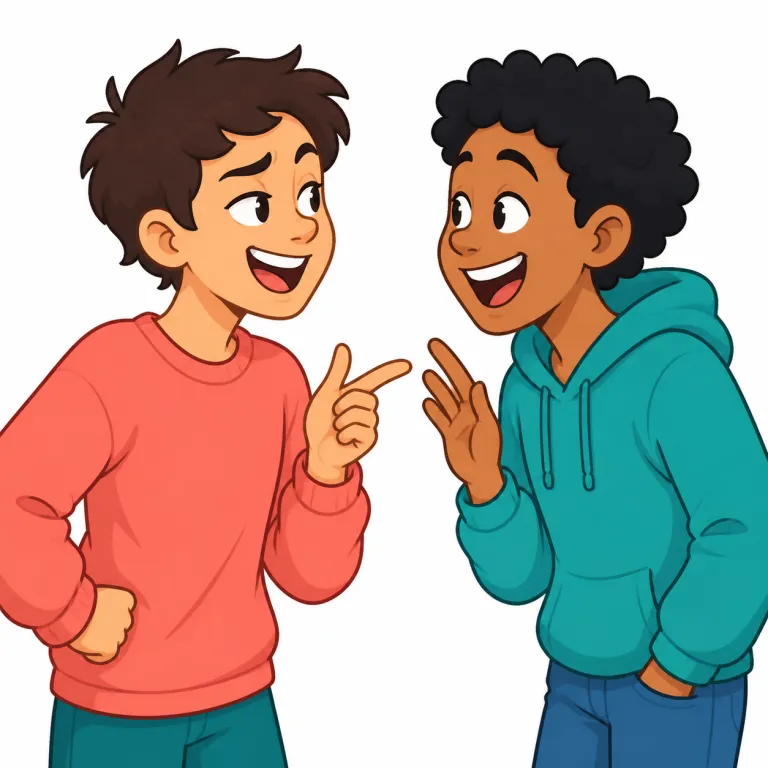 banter（軽口を交わす・verb）の覚え方イラスト