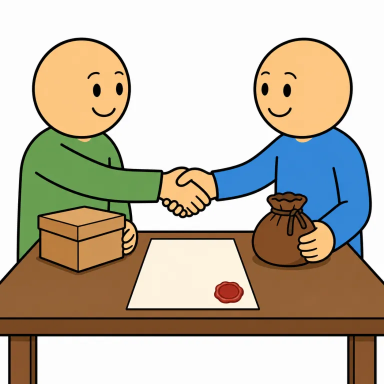 bargain（契約、取引・noun）の覚え方イラスト