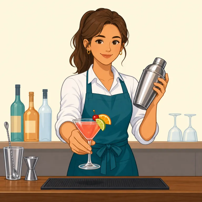 barmaid（バーの給仕係・名詞）の覚え方イラスト — barmaid は bar + maid に分けると覚えやすい語です