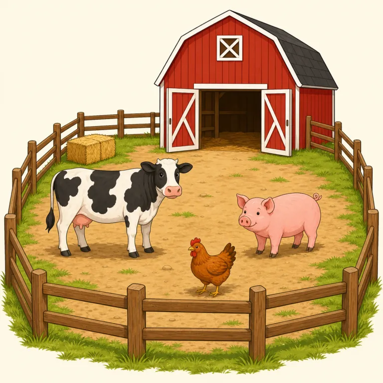 barnyard（農家の庭・名詞）の覚え方イラスト — barn＋yard の直球の複合語として覚えると定着しやすいです