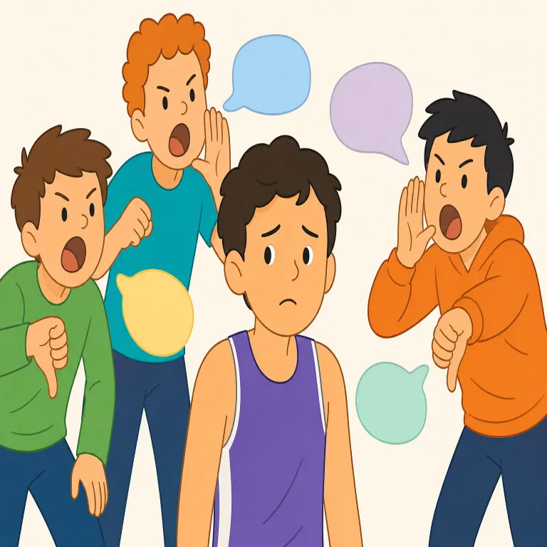 barrack（やじを飛ばす・verb）の覚え方イラスト