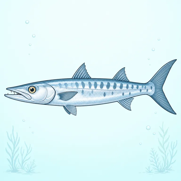 barracuda（カマス・名詞）の覚え方イラスト — 語源分解より、「固有名の魚」を映像で覚える語です