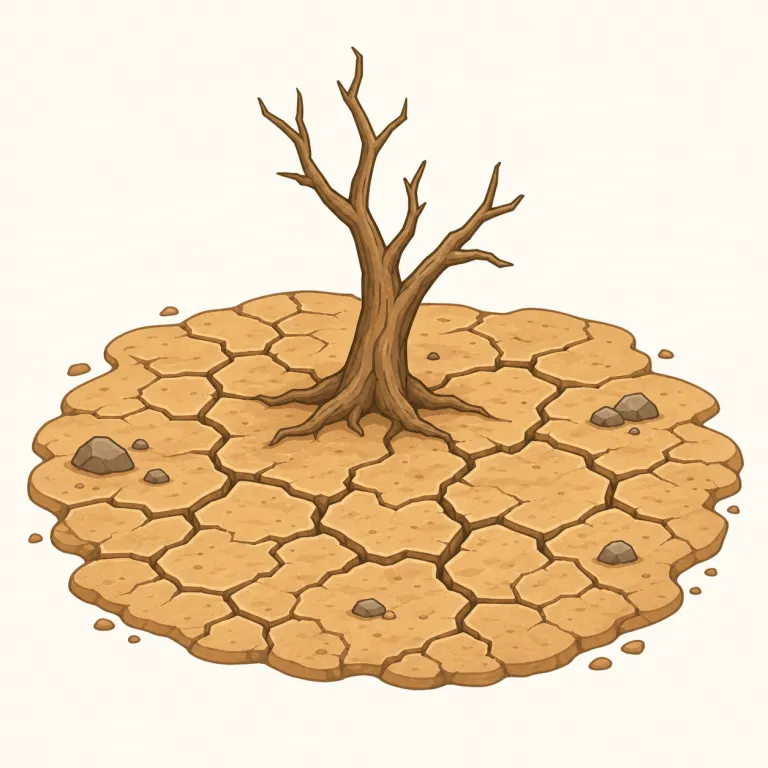 barren（不毛の・形容詞）の覚え方イラスト — barren land をひとまとまりで覚えるとよい語です