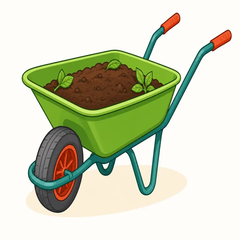 barrow（手押し車・名詞）の覚え方イラスト — barrow は単体だと見慣れなくても、まず wheelbarrow（一輪の手押し車）を知っていれば覚えやすい語です