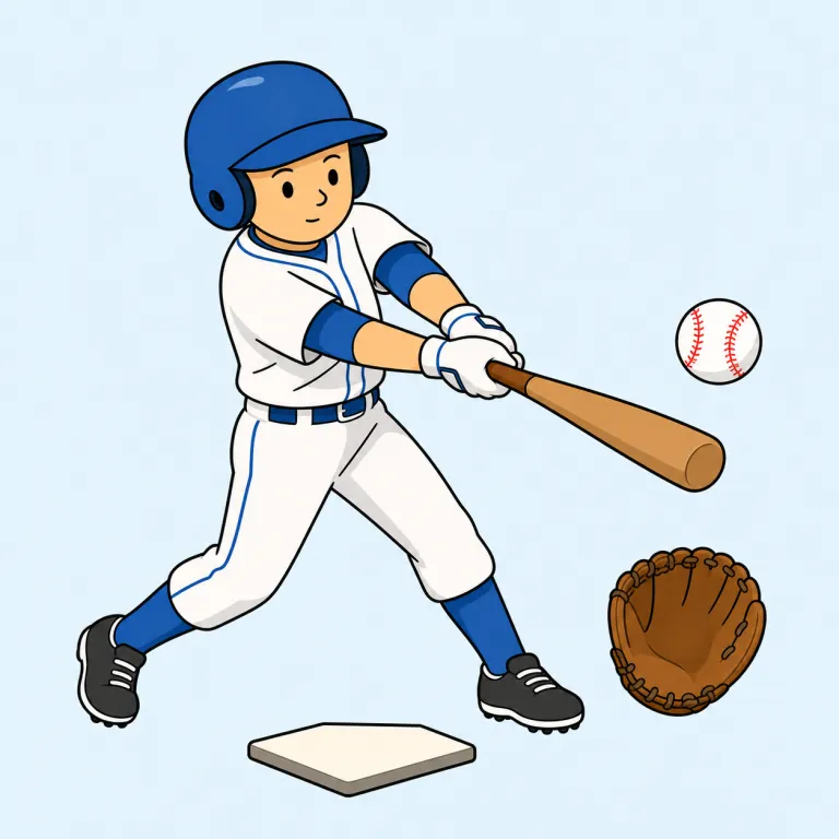 baseball（野球・名詞）の覚え方イラスト — base と ball に分けて覚えると定着しやすい語です