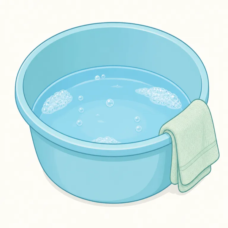 basin（洗面器・名詞）の覚え方イラスト — 洗面器の basin は、bathroom や washbasin の場面で出る「水を受ける器・洗うための受け部分」として覚えると自然です