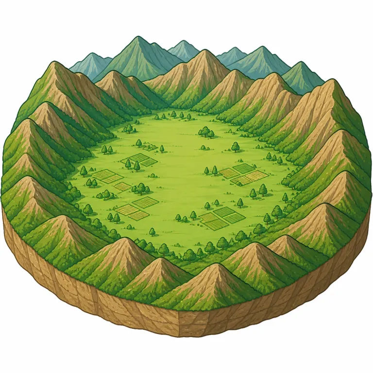 basin（盆地・noun）の覚え方イラスト