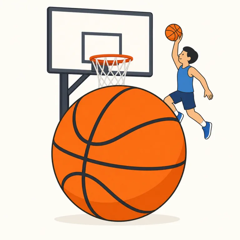 basketball（バスケットボール・名詞）の覚え方イラスト