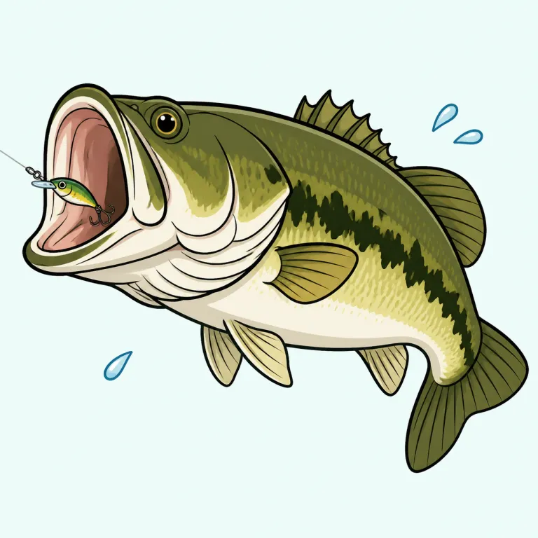 bass（バス（魚）・noun）の覚え方イラスト