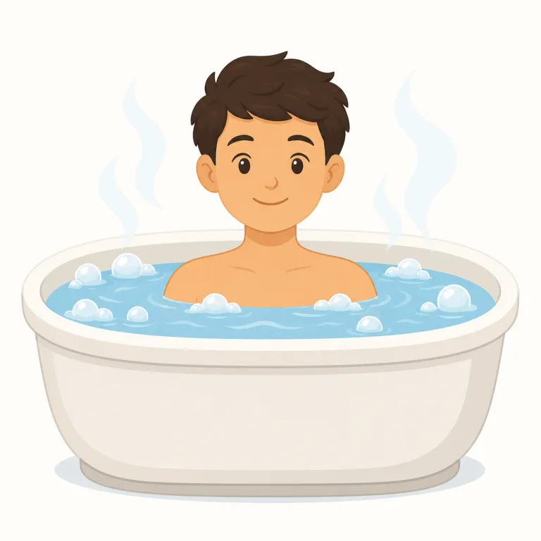 bather（入浴者・名詞）の覚え方イラスト — bath（風呂）と bathe（入浴する）が頭にあれば、bather は「入浴する人」と素直に取れる