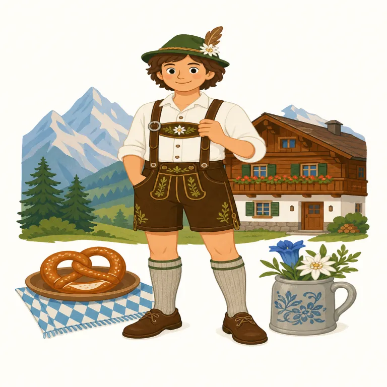 bavarian（バイエルンの・形容詞）の覚え方イラスト — Bavaria という地名が頭にあれば、その形容詞形が Bavarian