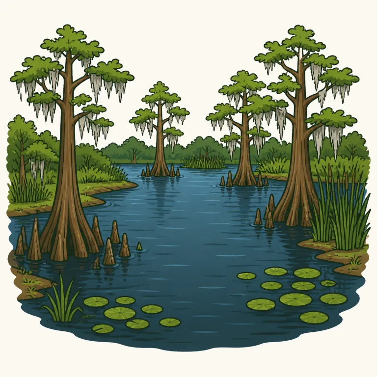 bayous（入り江・沼地・noun）の覚え方イラスト
