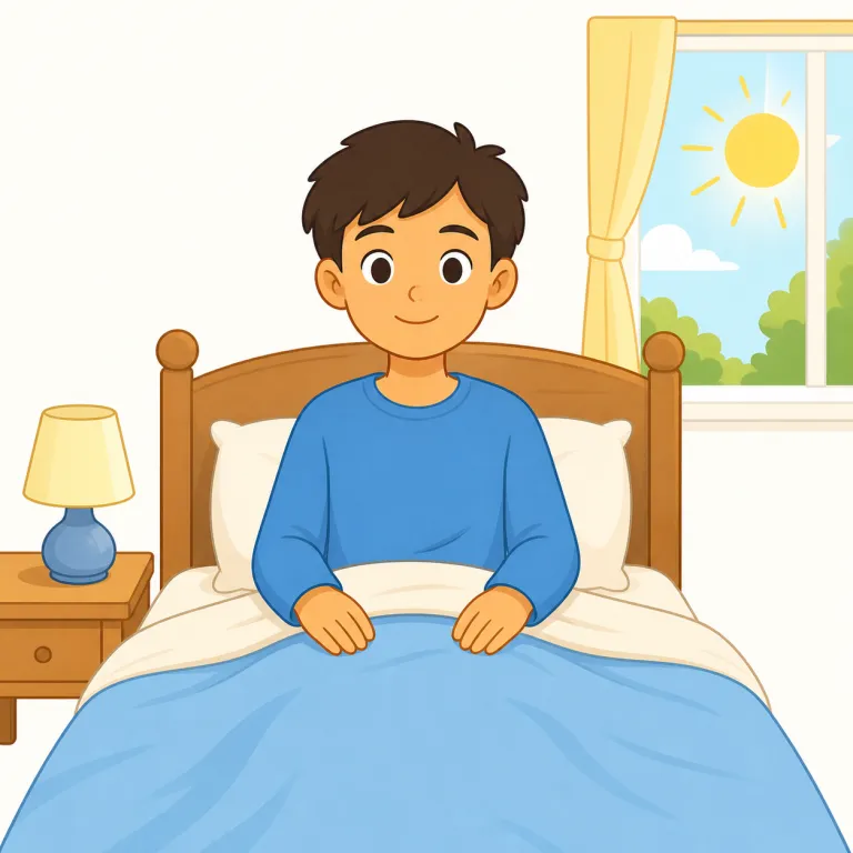 be awake（起きている）の覚え方イラスト — awake はまず wake up とセットで覚えると定着しやすいです