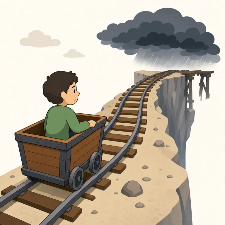 be doomed to（運命にある・イディオム）の覚え方イラスト — この「運命にある」は、be doomed to の基本義「〜を免れない」と近い形ですが、クイズでは「ある方向へ定められている」という運命性に意識を置く意味として扱います