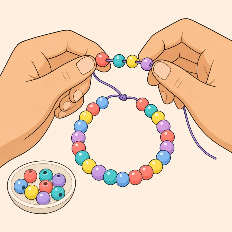 beading（玉飾り・名詞）の覚え方イラスト — beading は bead「ビーズ、小さな玉」から考えると覚えやすい語です