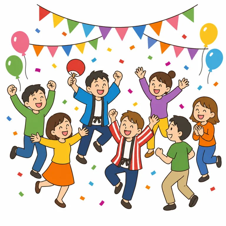 beano（お祭り騒ぎ・noun）の覚え方イラスト