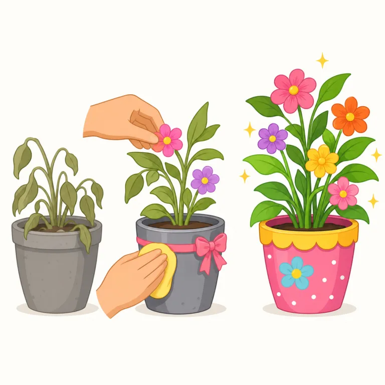beautify（美化する・動詞）の覚え方イラスト — このエントリの beautify は「美しくする」という基本義そのものではなく、物事を実際以上によく見えるように表す「美化する」として覚えます