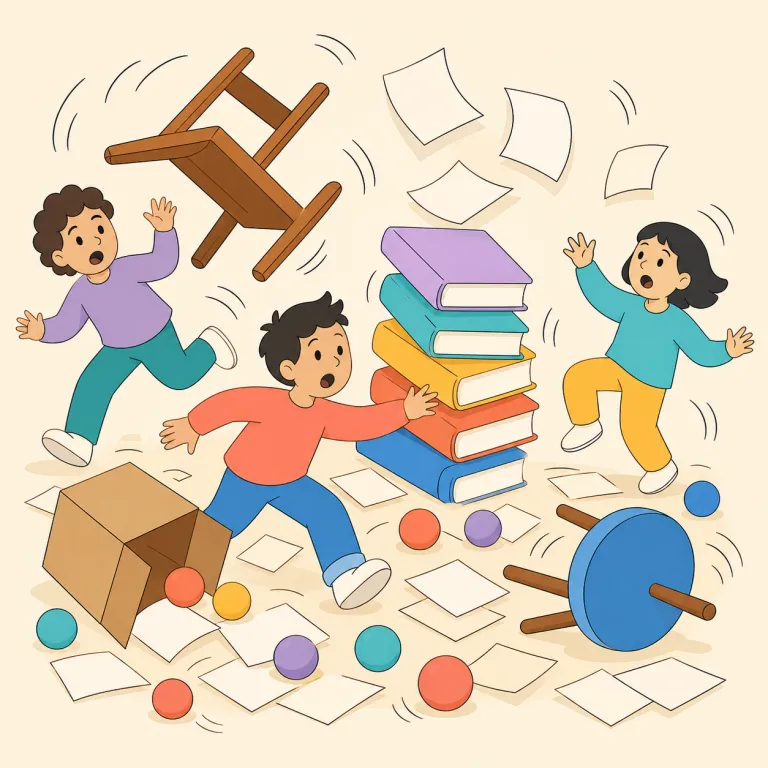 bedlam（大混乱・名詞）の覚え方イラスト — まず chaos と対で覚えると定着しやすい語です