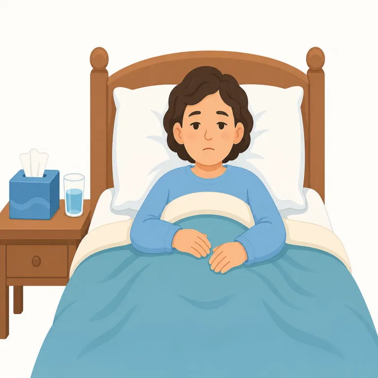 bedridden（寝たきり・形容詞）の覚え方イラスト — bed が分かれば十分で、-ridden は guilt-ridden や disease-ridden のように「〜に縛られた・悩まされた」状態を表す形