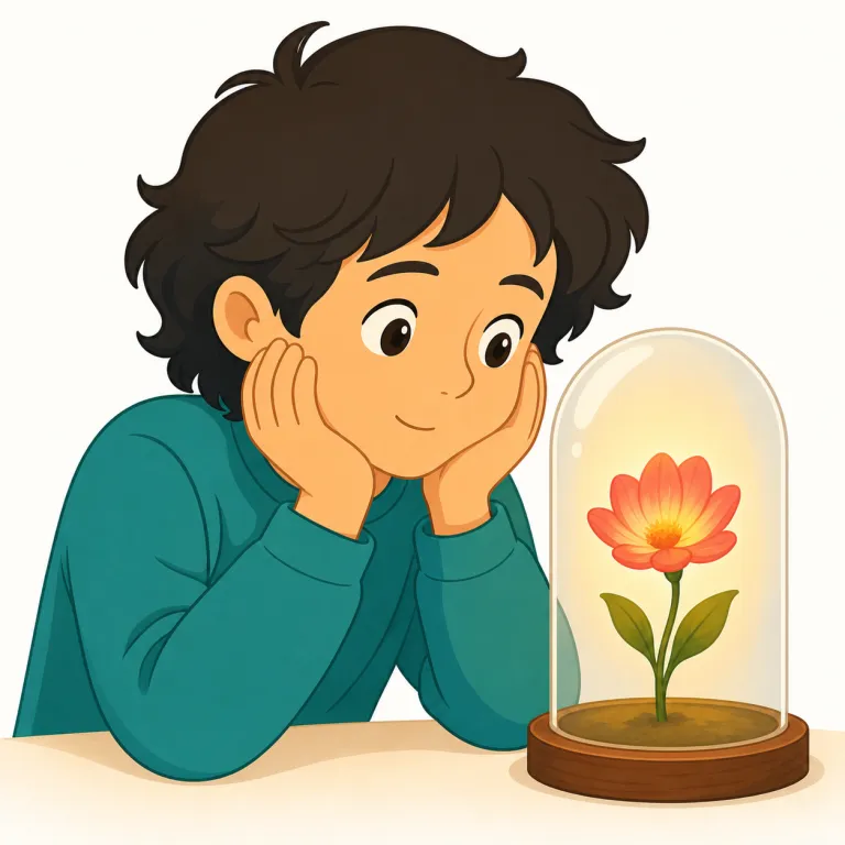 beholding（見ている・動詞）の覚え方イラスト — このエントリの「見ている」は、日常的な see や watch ではなく、behold 系の古風で格調高い「目の前のものに視線を向けている」という用法として覚えます