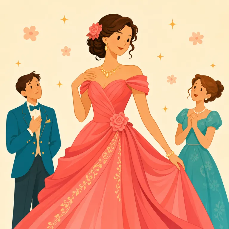 belle（美人・名詞）の覚え方イラスト — belle はフランス語 belle「美しい女性」から来た名詞で、単なる beautiful woman より少し古風で優雅な響きがあります