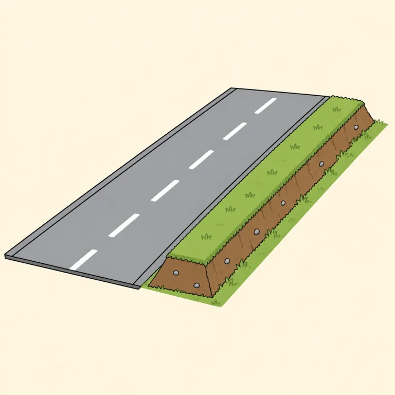 berm（土手・道路脇の段・noun）の覚え方イラスト