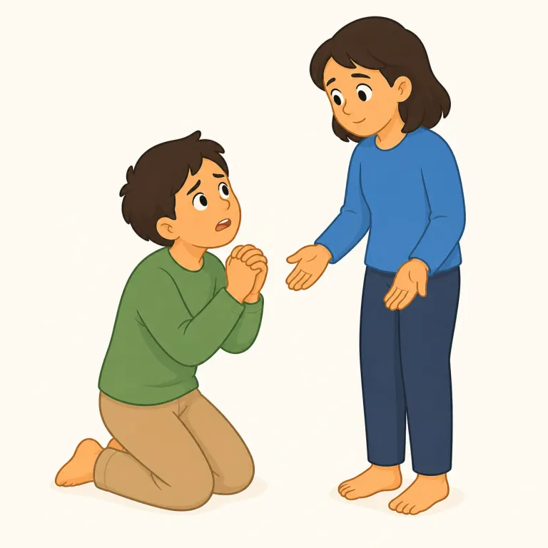 beseech（懇願する・動詞）の覚え方イラスト — まず seek「求める」を芯に置くと覚えやすい