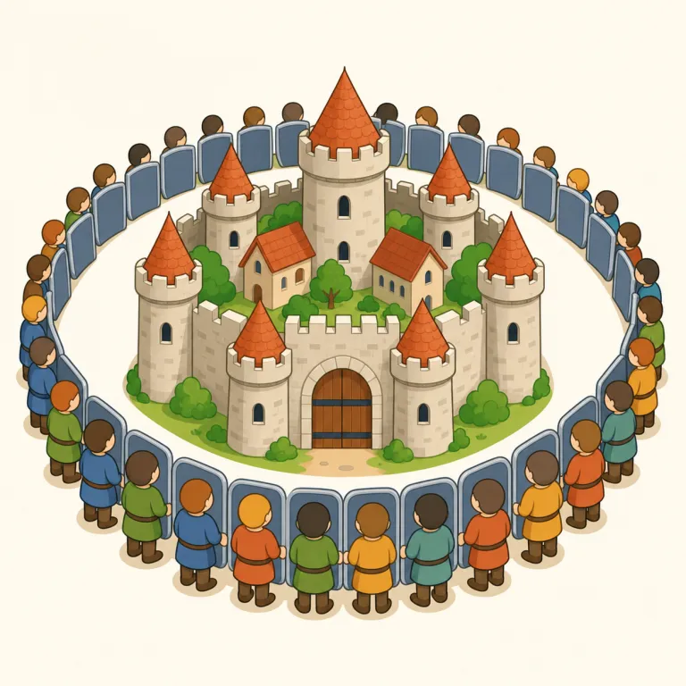 besiege（包囲する・動詞）の覚え方イラスト — まず中核は siege「包囲・攻囲」