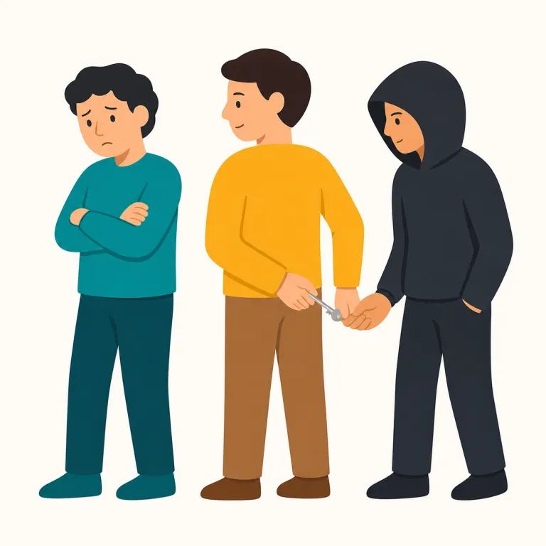 betray（裏切る・動詞）の覚え方イラスト — betray を「裏切る」で覚えるときは、単なる lie「うそをつく」より重く、守るべき信頼・仲間・国・約束に背く場面を思い浮かべます