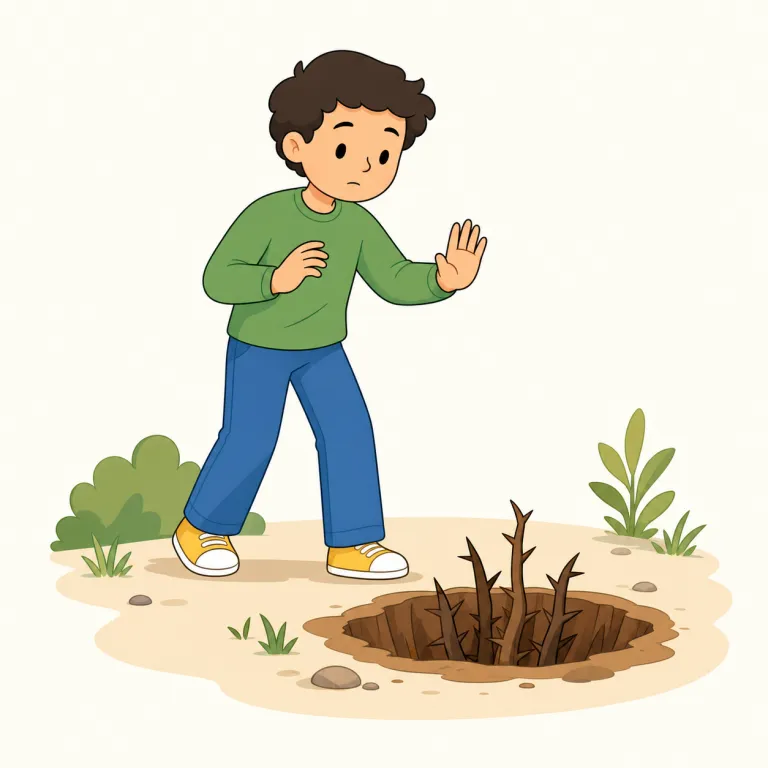 beware（用心する、警戒する・動詞）の覚え方イラスト — "beware" は "aware" や "wary" を知っていると覚えやすい語で、「危険に意識が向いていて、警戒している」感覚を持つ