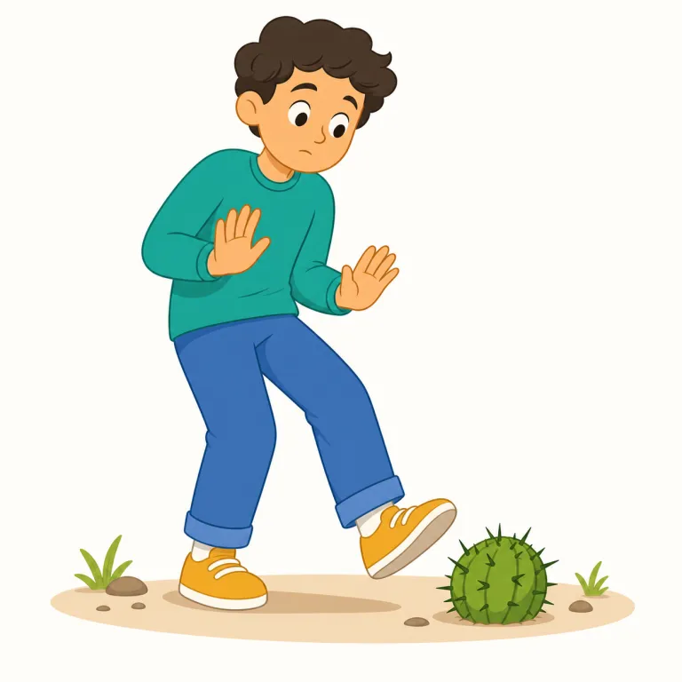 beware of（気をつける・句動詞）の覚え方イラスト — aware は「気づいている」、wary は「用心深い」