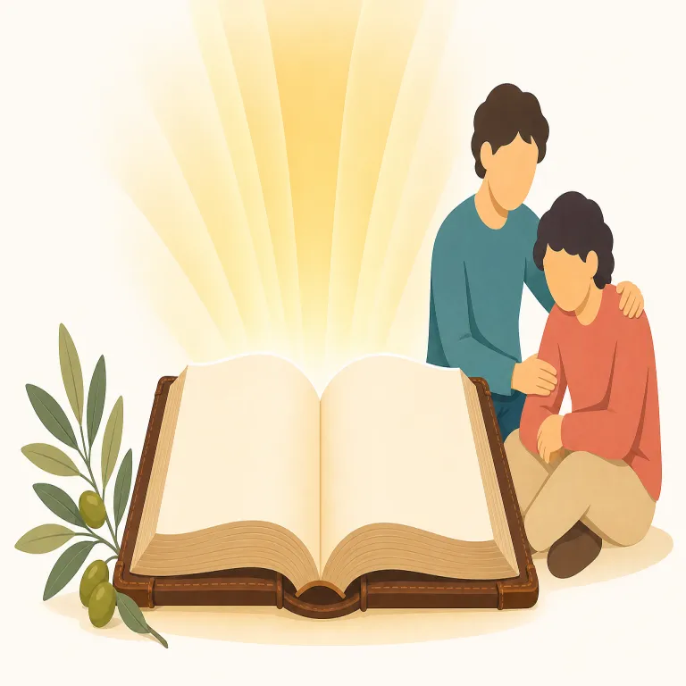 biblically（聖書的に・副詞）の覚え方イラスト — まず形で覚えると定着しやすい語です