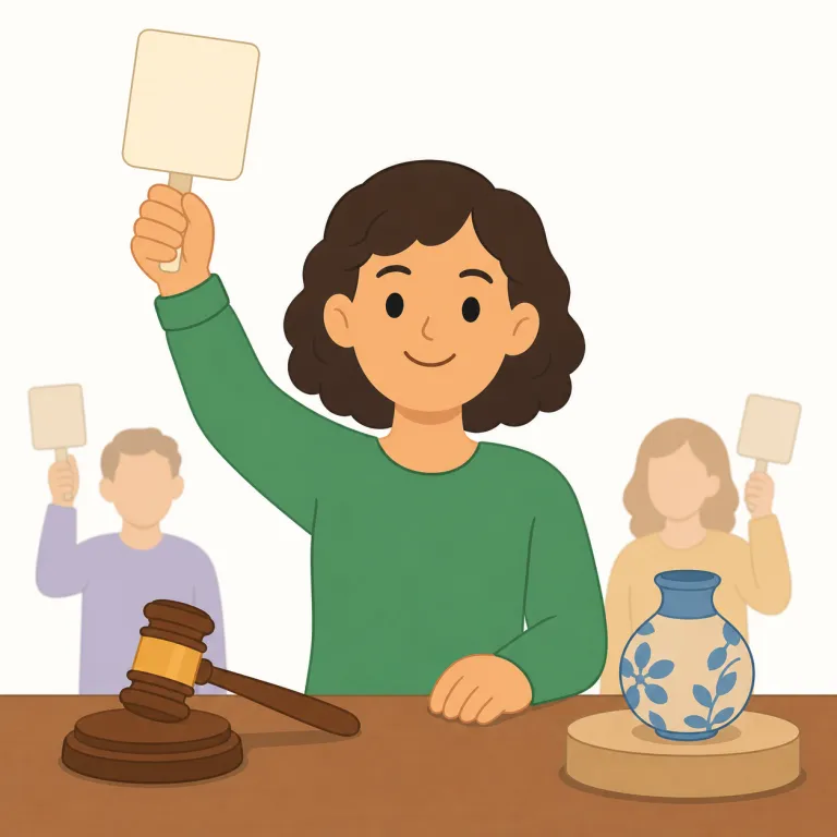 bidder（入札者・名詞）の覚え方イラスト