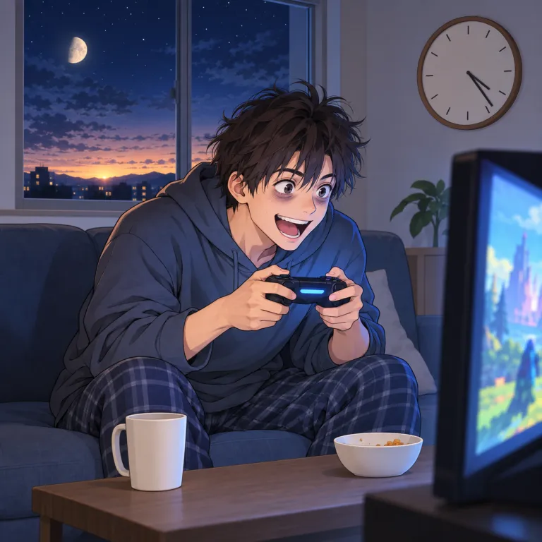 binge（のめり込み・noun）の覚え方イラスト