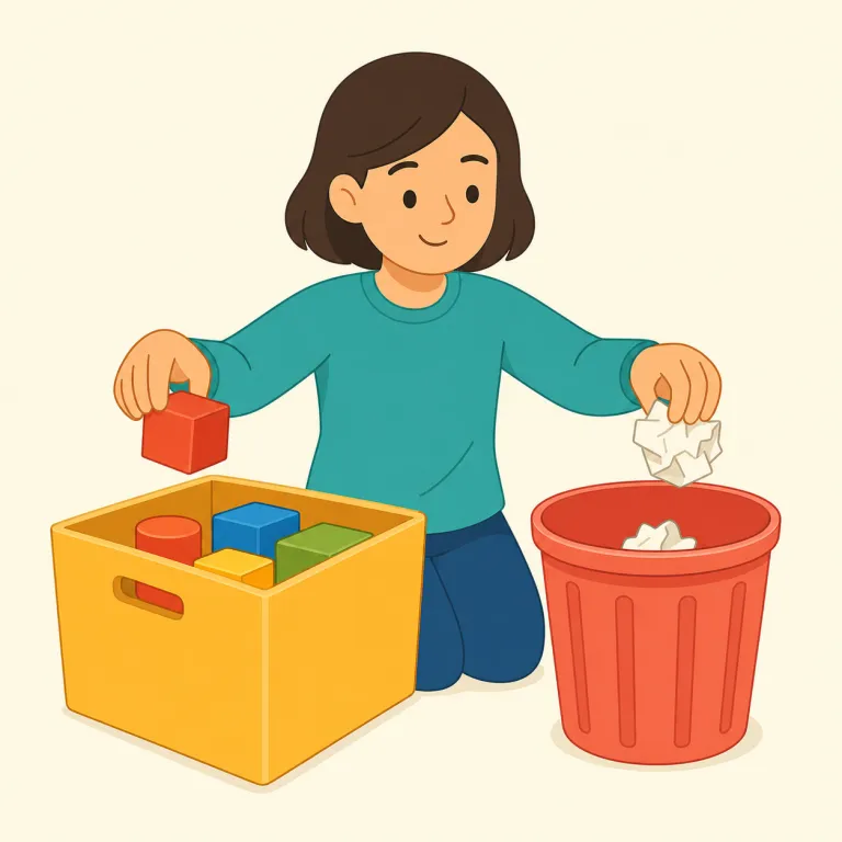 binning（容器入れ・名詞）の覚え方イラスト — bin は「ごみ箱、容器」を表す基本語で、dustbin や recycling bin の bin と同じです