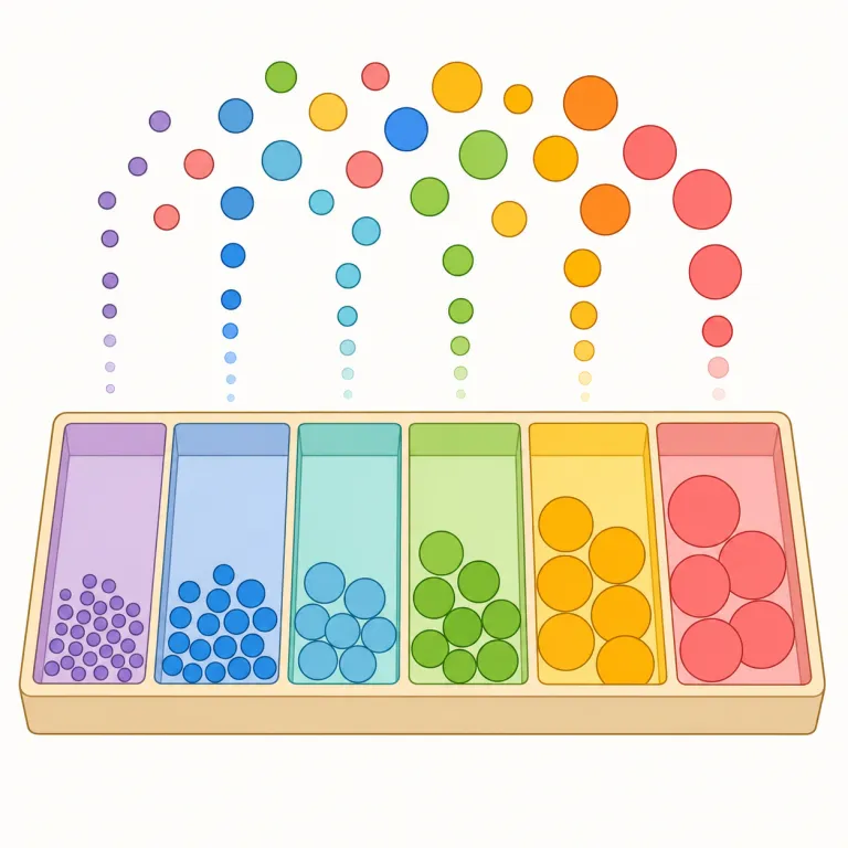 binning（データを区間に分類・noun）の覚え方イラスト