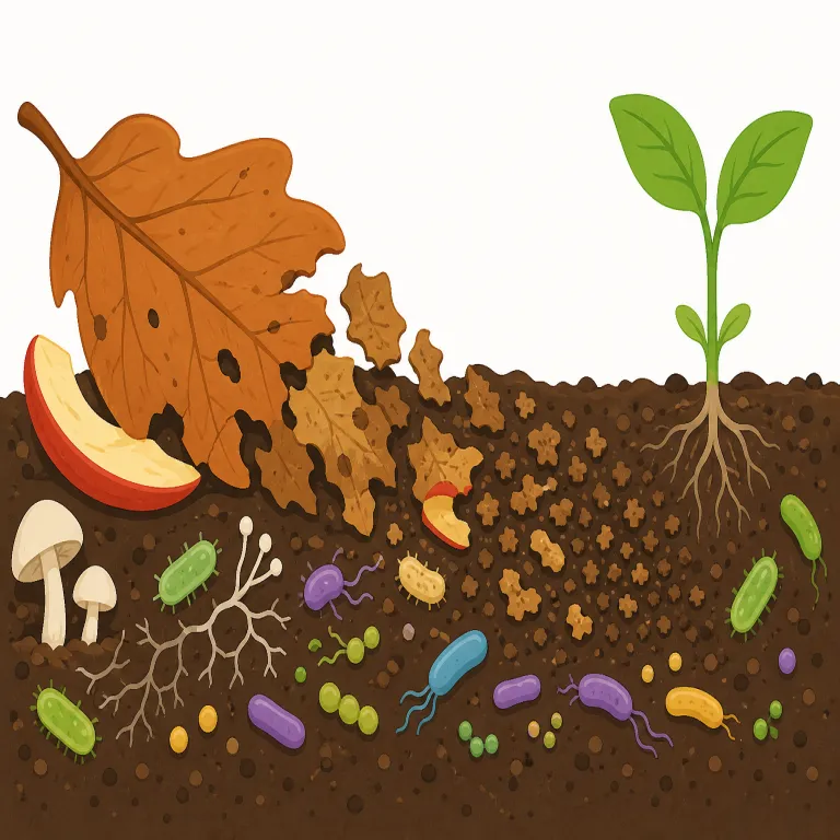 biodegradation（生分解・名詞）の覚え方イラスト — bio は biology, biodegradable でおなじみの「生物・生命」