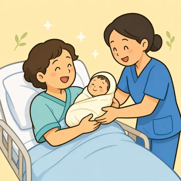 birth（出産・noun）の覚え方イラスト