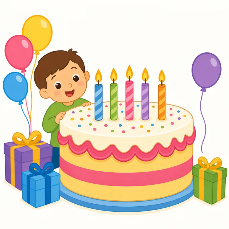 birthday（誕生日・名詞）の覚え方イラスト — birthday は birth + day と分けると覚えやすいです