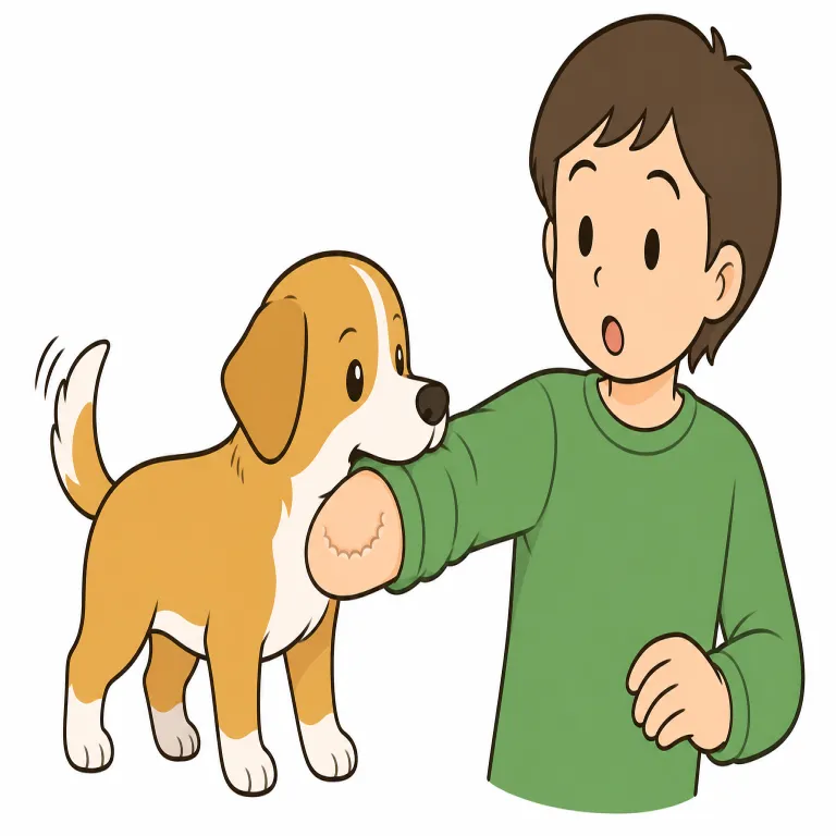 bite（かみ傷、かみつき・noun）の覚え方イラスト