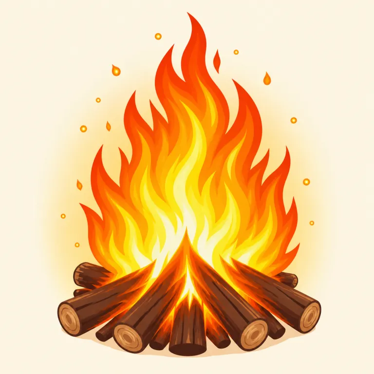 blaze（燃える・動詞）の覚え方イラスト — blaze を動詞で見るときは、「燃えている」という事実より、勢いが外に現れている点に注目します