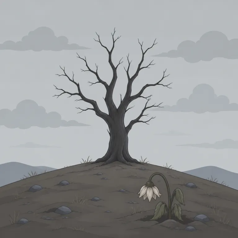 bleak（暗い・adjective）の覚え方イラスト