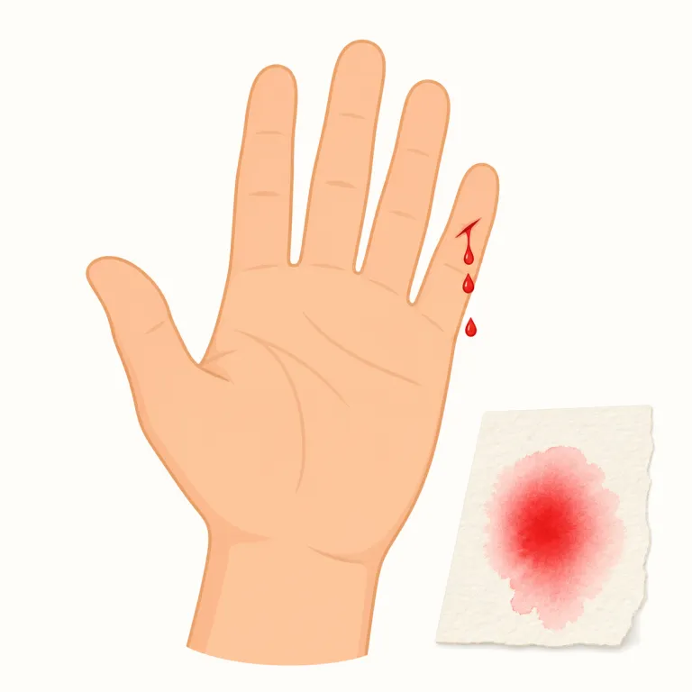 bleed（血を流す・動詞）の覚え方イラスト — bleed は blood（血）と同じ系統の語として覚えるとよい