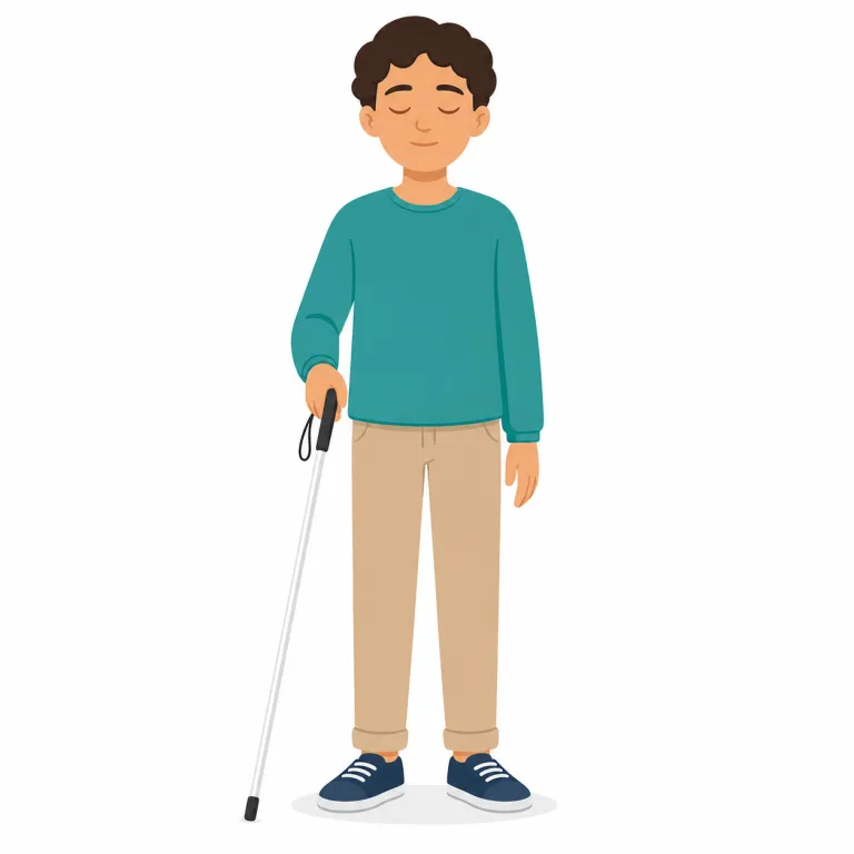 blind（目の見えない・形容詞）の覚え方イラスト — blind は「見る能力が働かない」と押さえると、dark「暗い」と混同しにくくなります