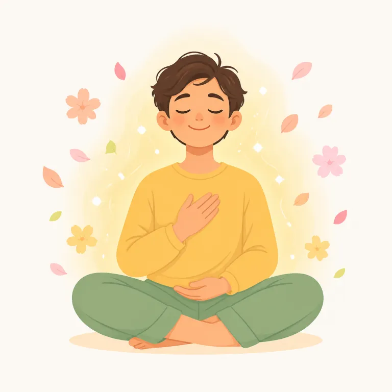 blissful（至福の・形容詞）の覚え方イラスト