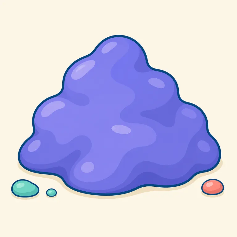blob（塊・名詞）の覚え方イラスト — blob は輪郭が不規則な、べたっとした「塊」を表す