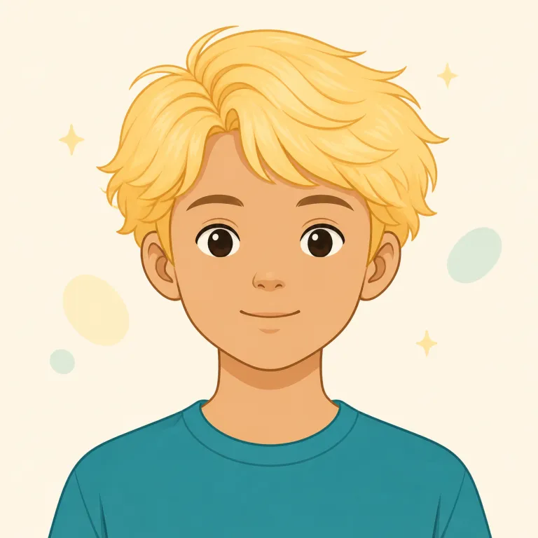 blond（金髪の・形容詞）の覚え方イラスト — まず blond hair「金髪」というまとまりで覚えるのが実用的